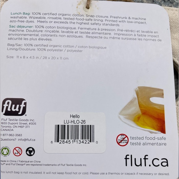 Fluf lunch bag 🛍️ “hello my name is” 🩵 - Picture 8 of 9